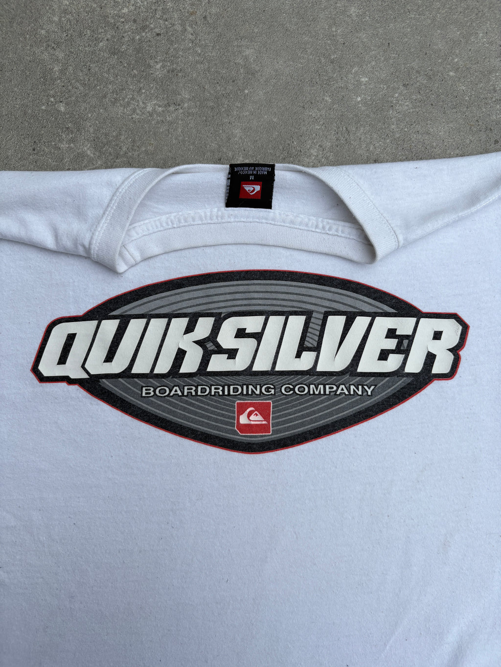 2000's Quiksilver Graphic Spellout Tee White