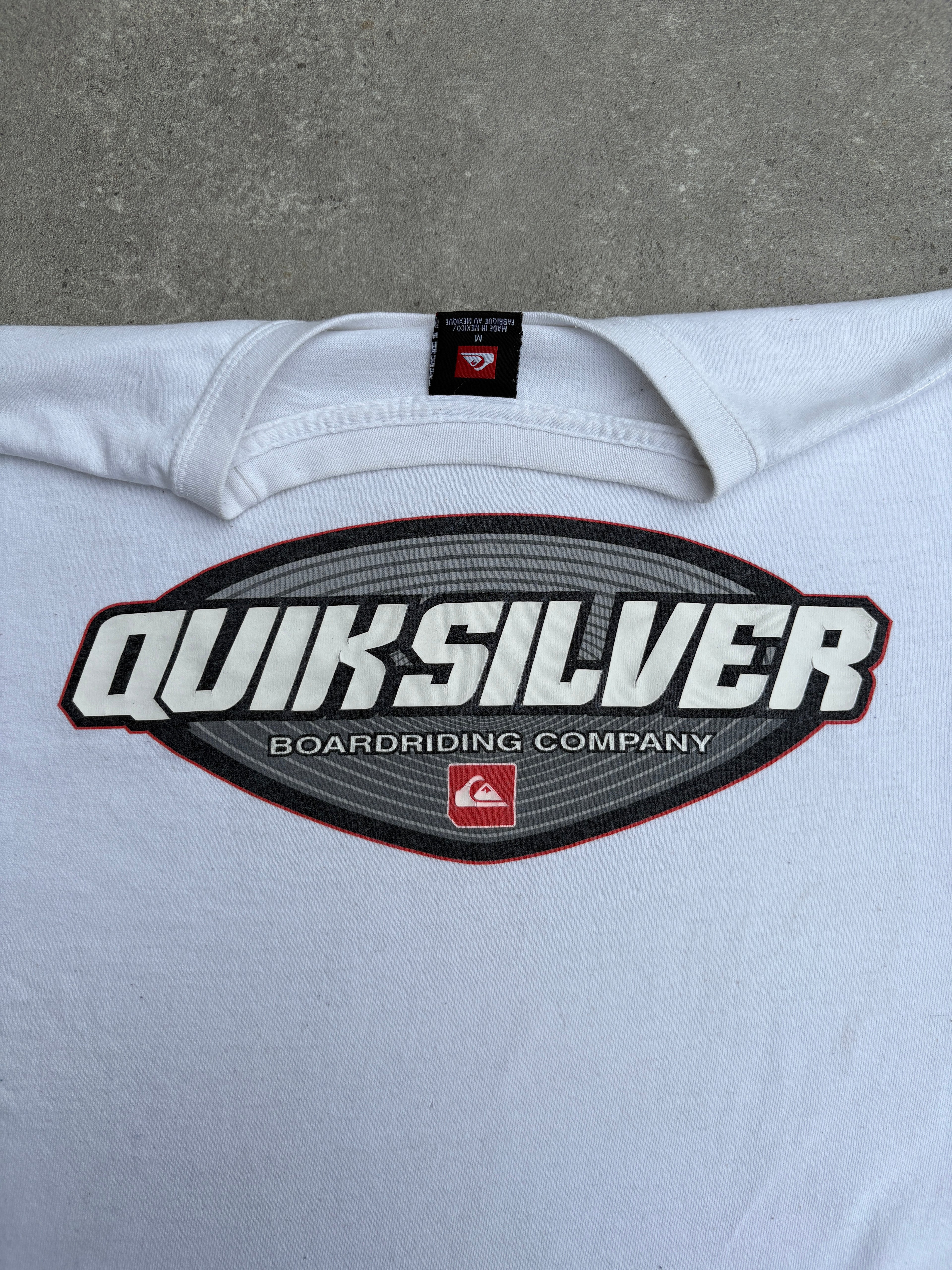 2000's Quiksilver Graphic Spellout Tee White