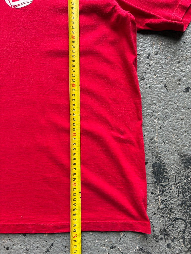 2000s Quiksilver Boxy Red Spell Out Tee White