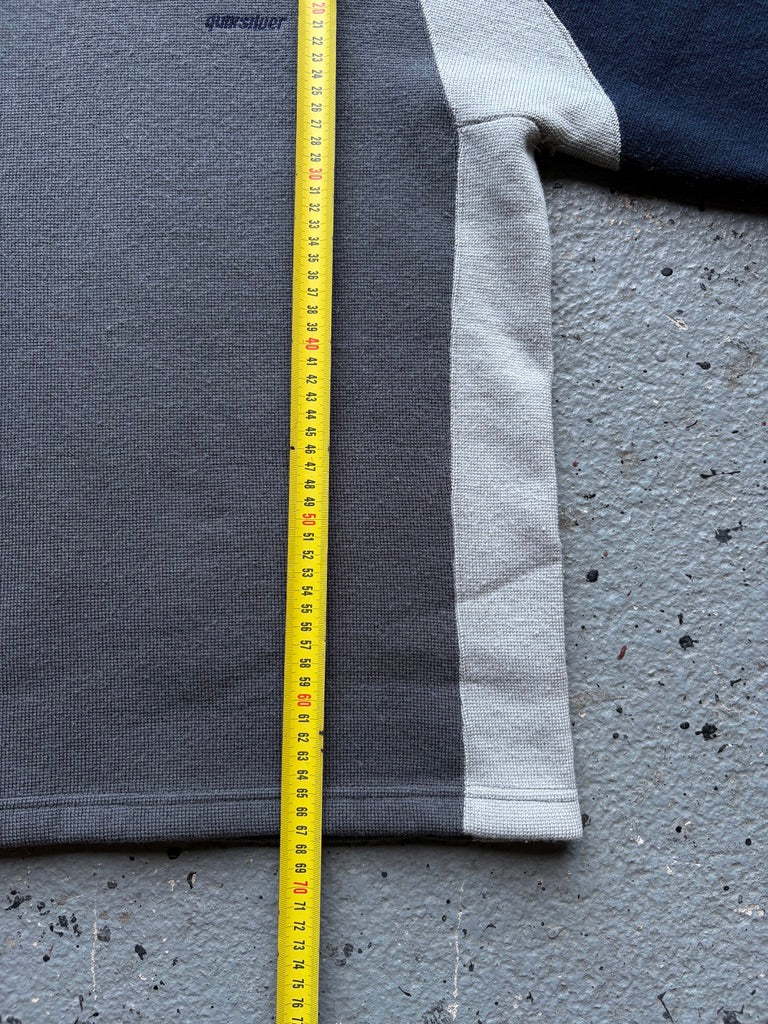 2000s Quiksilver Heavy Knit Crewneck Sweatshirt Navy/Grey/White