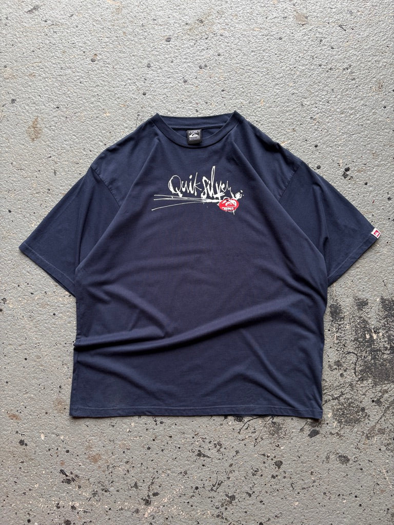 2000s Quiksilver Navy Spell Out Tee
