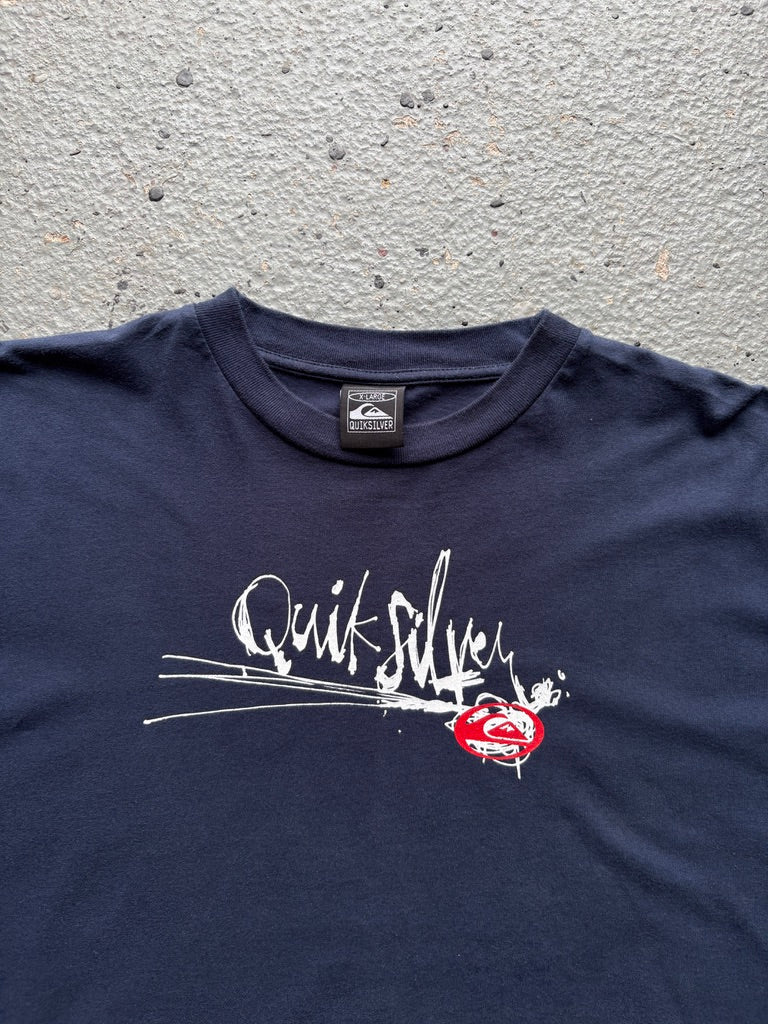 2000s Quiksilver Navy Spell Out Tee