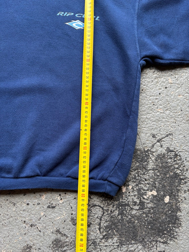 2000s Rip Curl Navy Sweatshirt Logo Graphic Front/Back