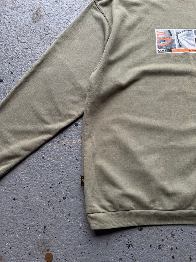 2000s Rip Curl Graphic Square Khaki Sweatshirt Crewneck