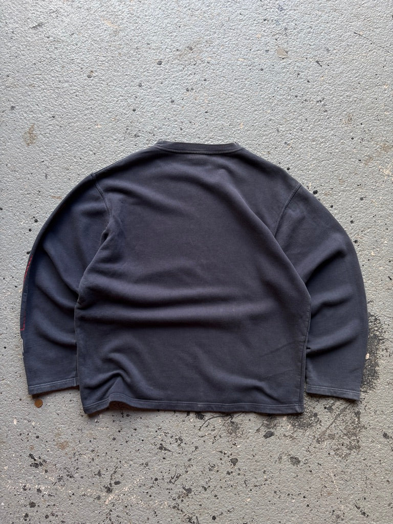 2000s O'Neill Sweatshirt Navy/Red Spell Out Arm Sleeve