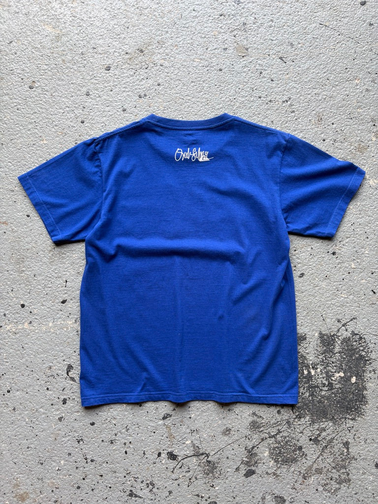 2000s Quiksilver Navy Spellout Print Tee