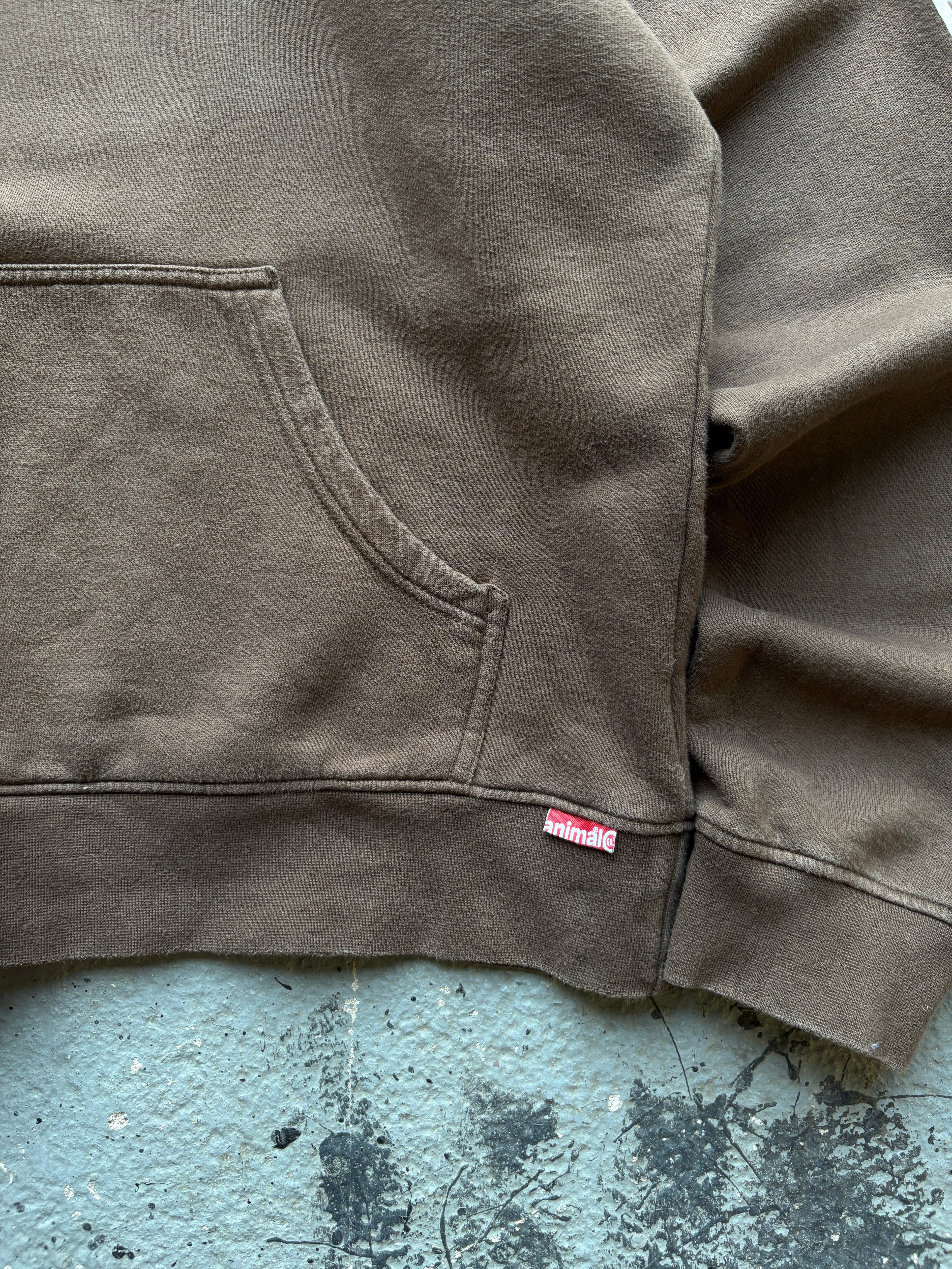 2000s Animal Brown/Cream Spell Out Hoodie