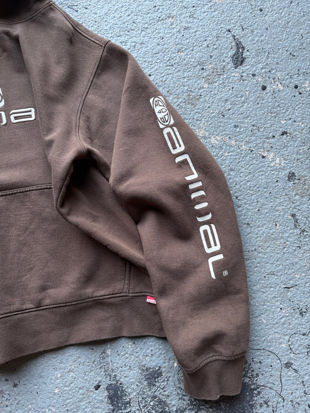 2000s Animal Brown/Cream Spell Out Hoodie