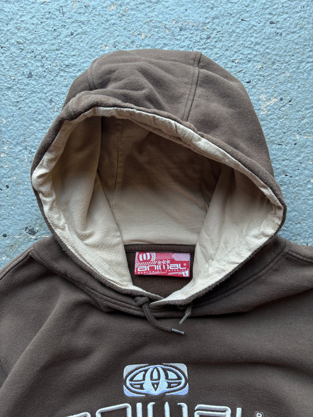 2000s Animal Brown/Cream Spell Out Hoodie
