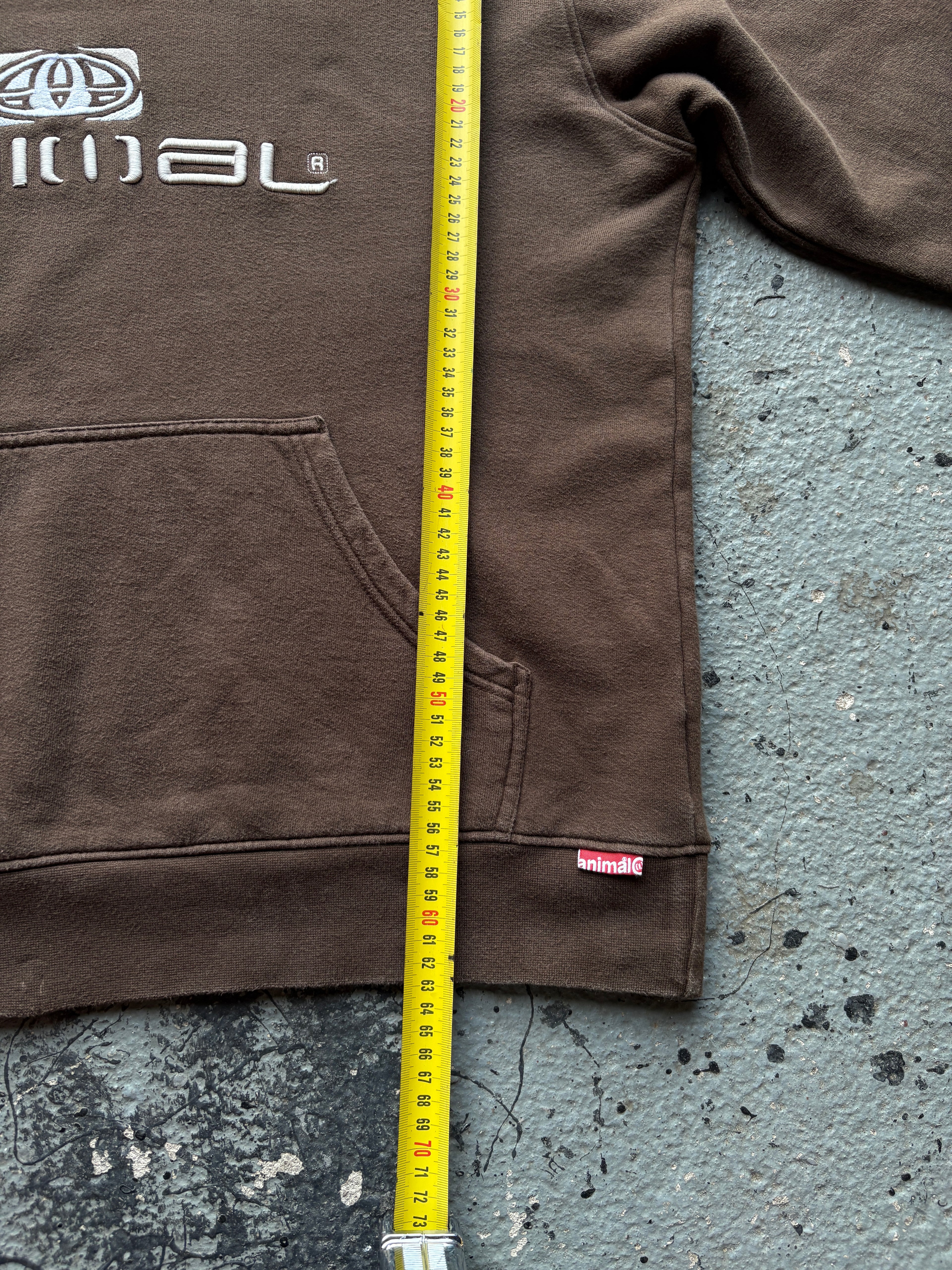 2000s Animal Brown/Cream Spell Out Hoodie