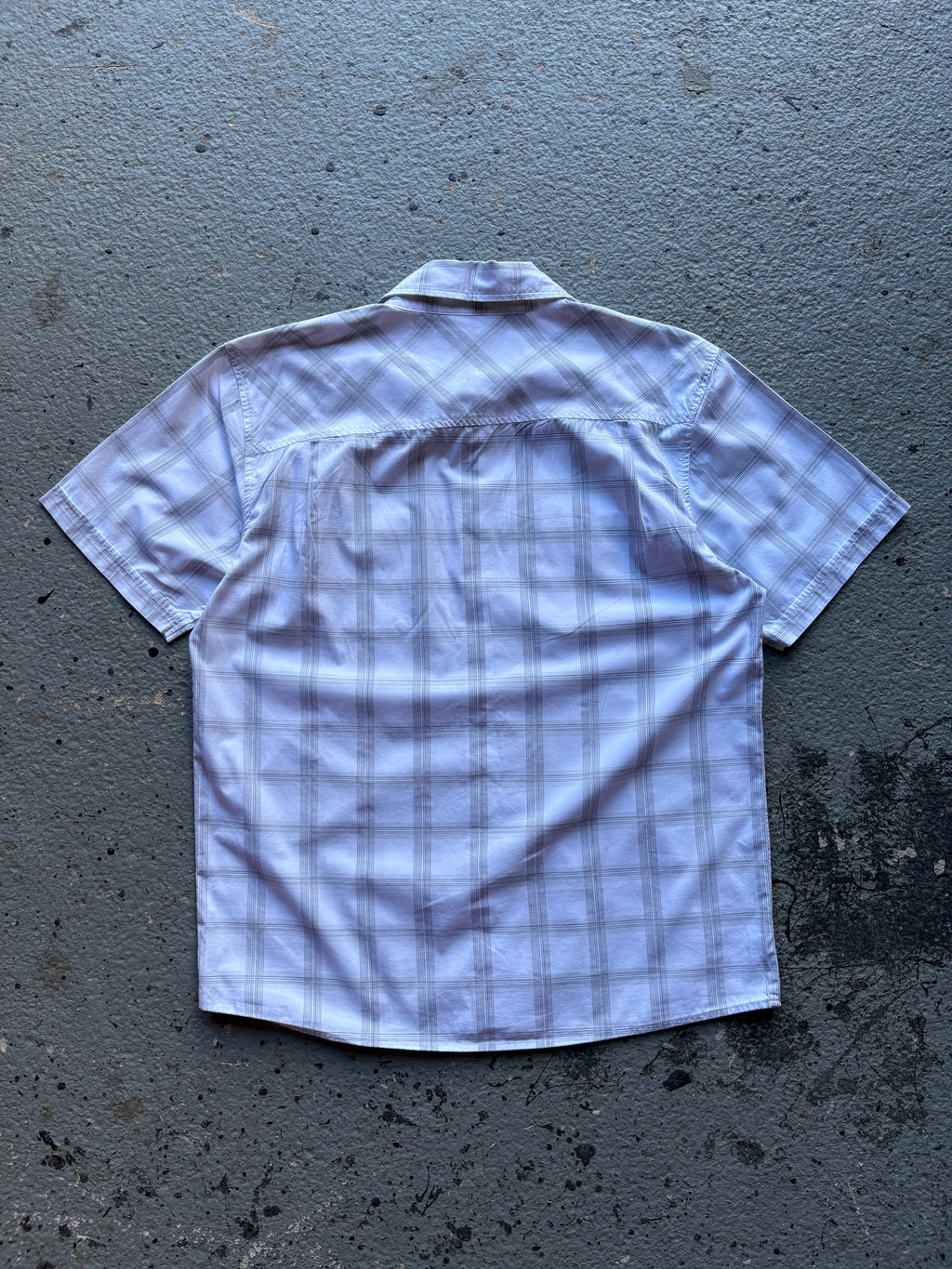 2000s Oakley Checkered Shirt White / Grey Pocket Square