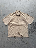 2000s Checkered Quiksilver Beige / Brown Shirt