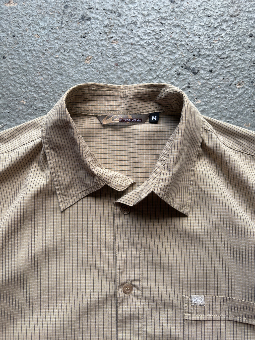 2000s Checkered Quiksilver Beige / Brown Shirt