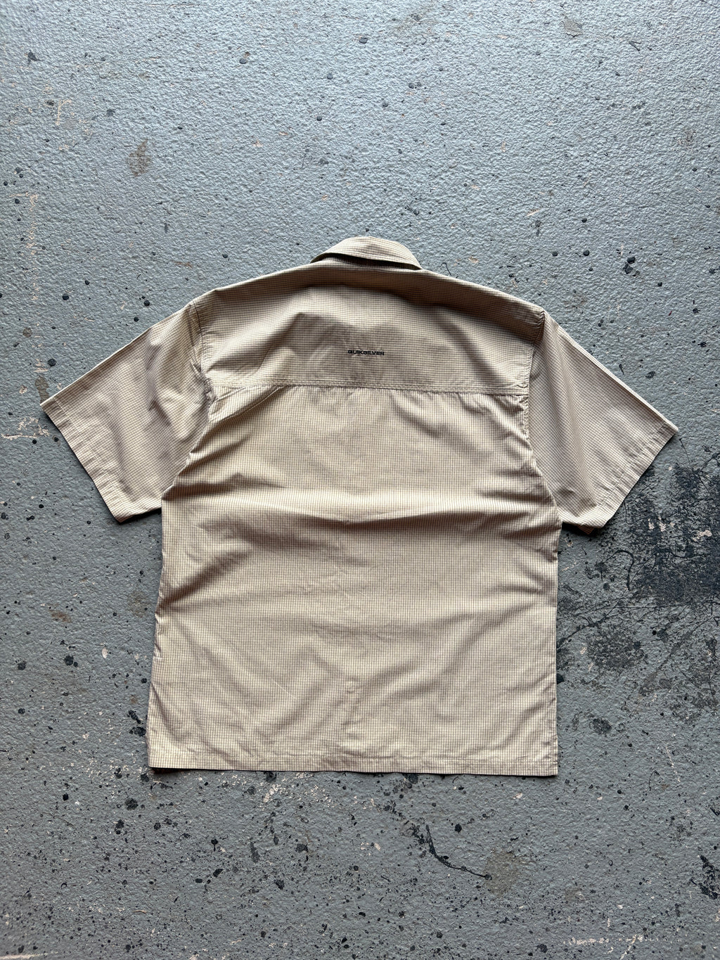 2000s Checkered Quiksilver Beige / Brown Shirt