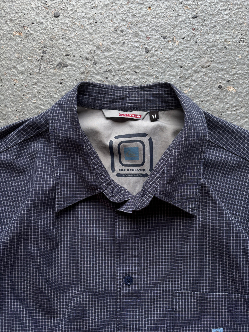 2000s Navy Pocket Square Checkered Shirt Navy / Light Blue