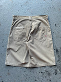 2000s Quiksilver Corduroy Baggy Shorts Beige Back Spellout