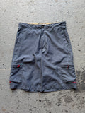 2000s Quiksilver Baggy Cargo Shorts Grey/Red