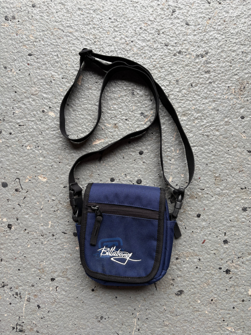 2000s Billabong Mini Crossbody Bag Navy Blue Canvas Shoulder Pouch