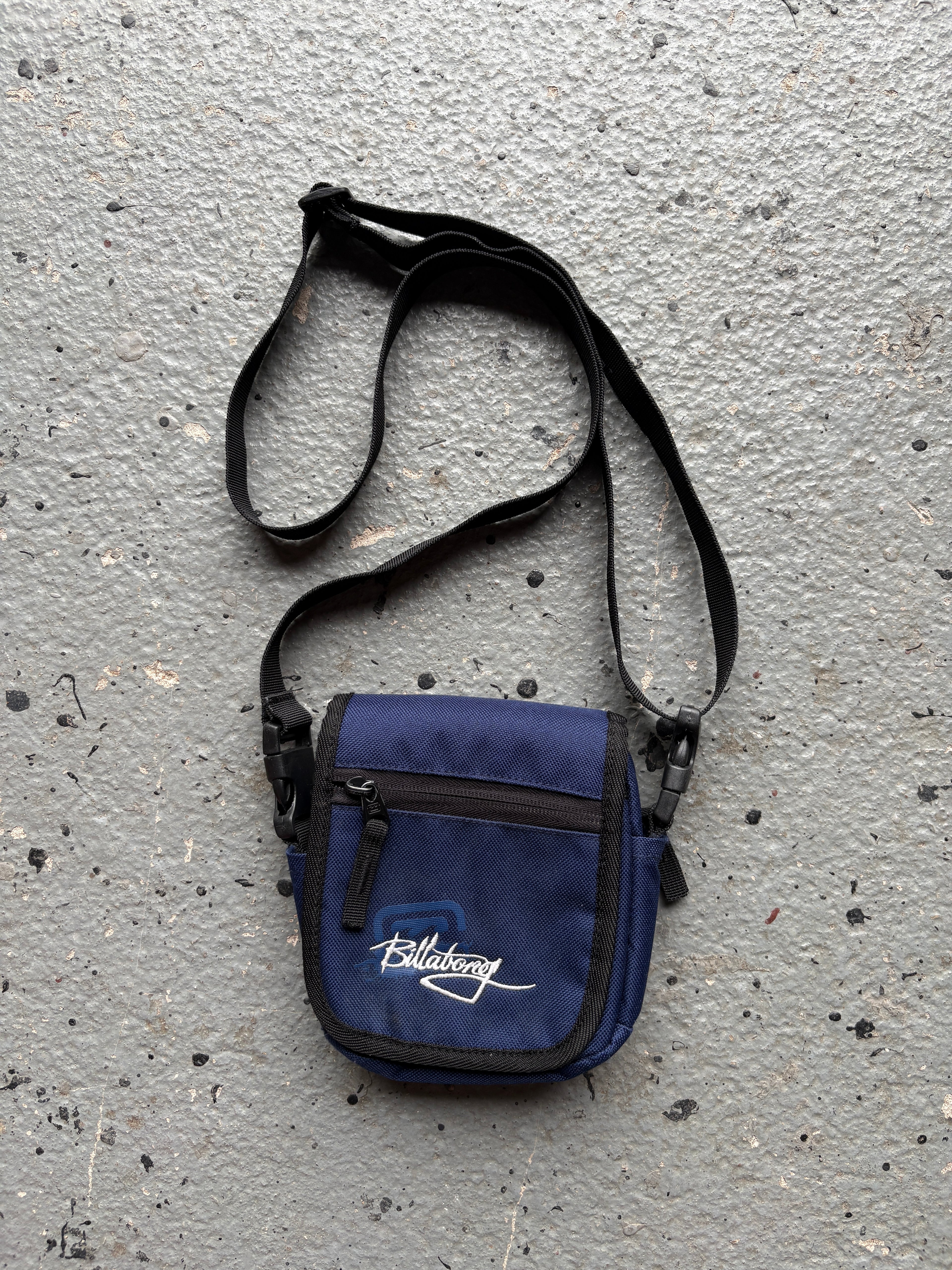 2000s Billabong Mini Crossbody Bag Navy Blue Canvas Shoulder Pouch
