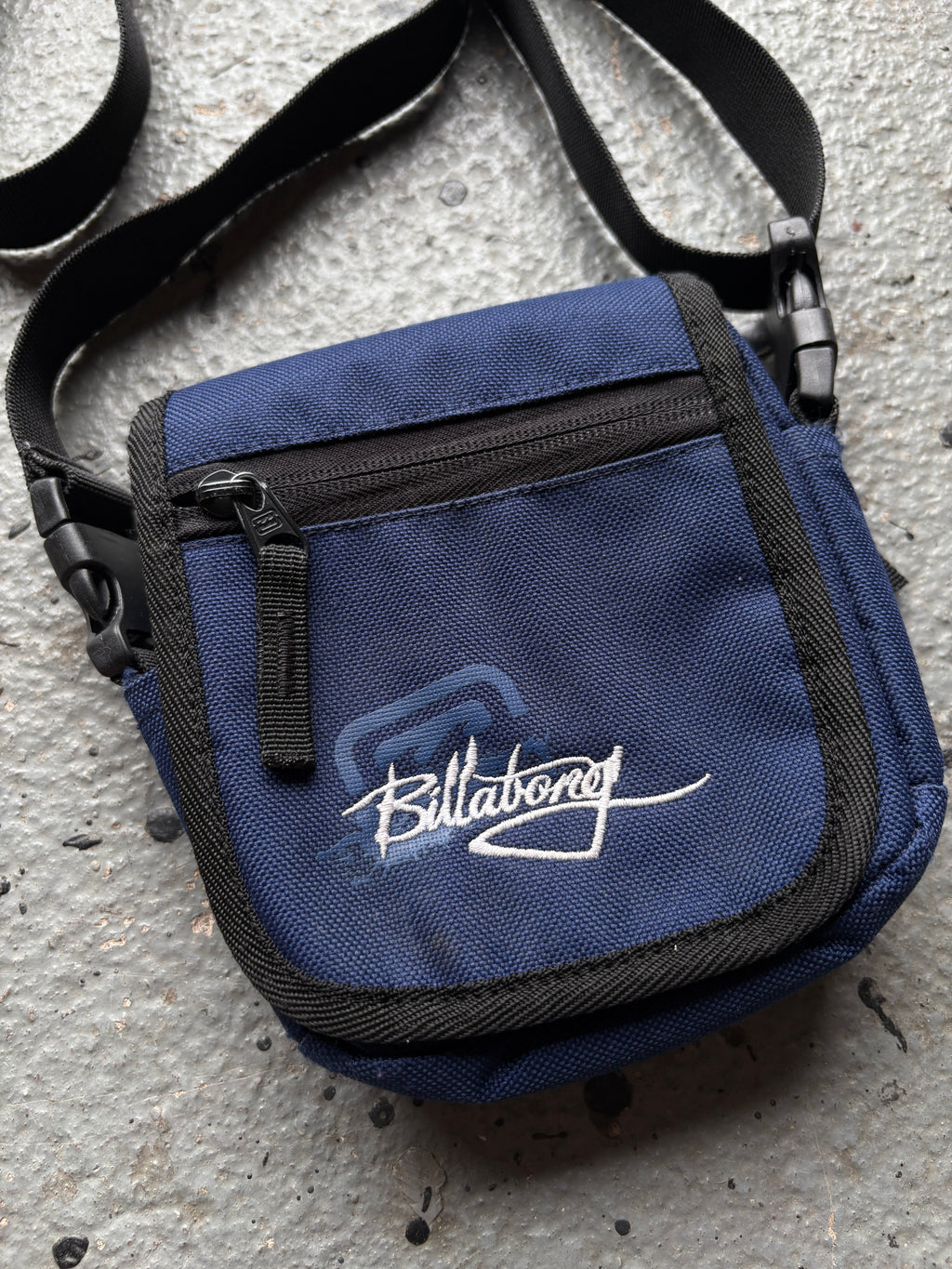 2000s Billabong Mini Crossbody Bag Navy Blue Canvas Shoulder Pouch