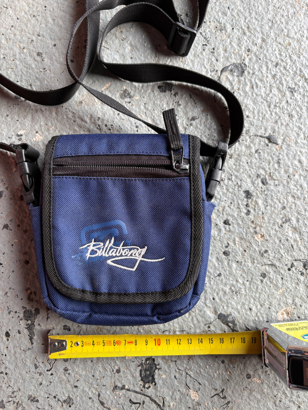 2000s Billabong Mini Crossbody Bag Navy Blue Canvas Shoulder Pouch