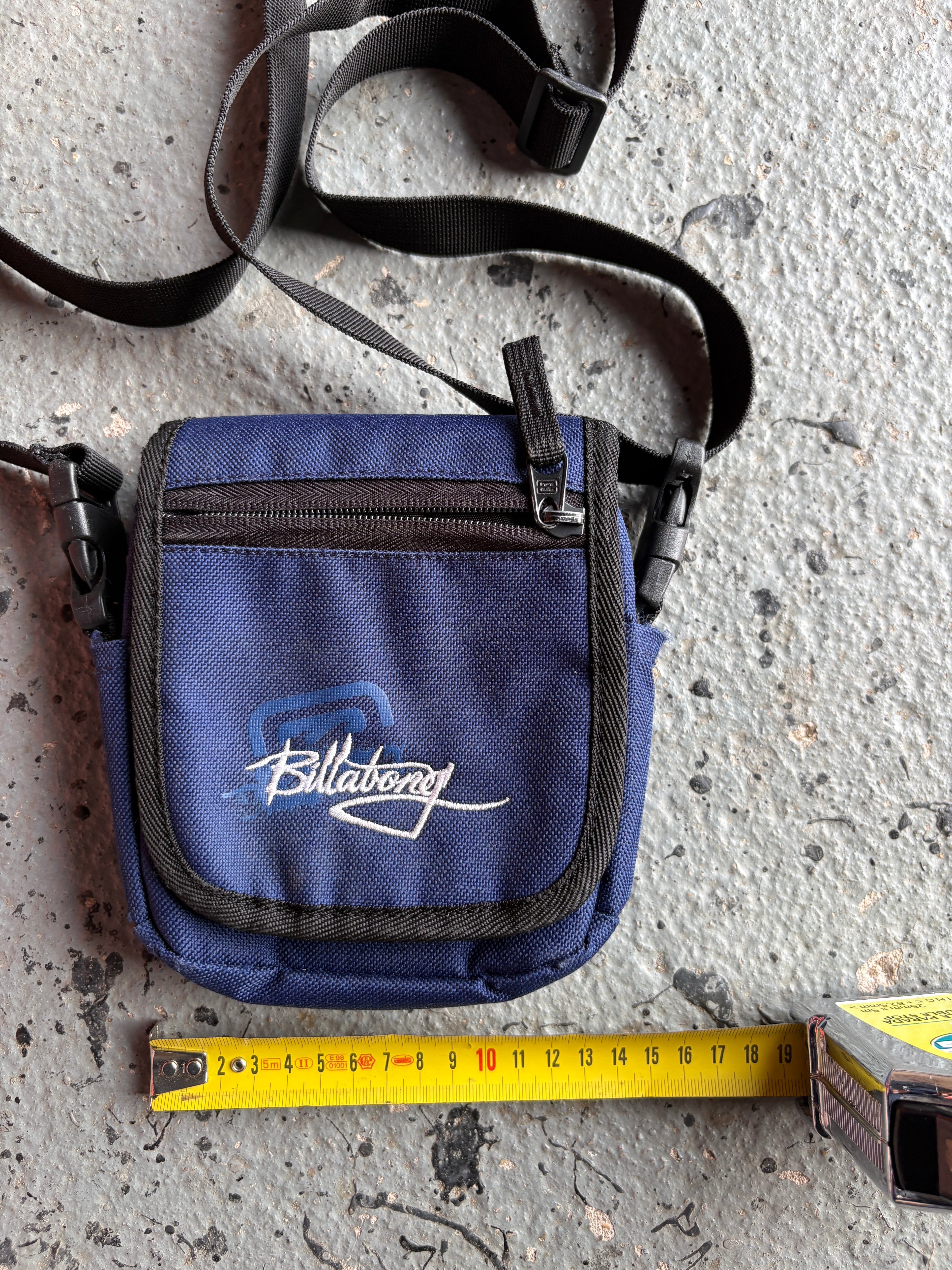 2000s Billabong Mini Crossbody Bag Navy Blue Canvas Shoulder Pouch