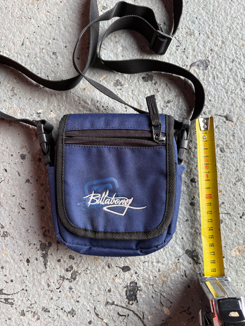 2000s Billabong Mini Crossbody Bag Navy Blue Canvas Shoulder Pouch