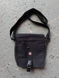 2000s Quiksilver Crossbody Messenger Bag Black Cordura / Canvas Pouch