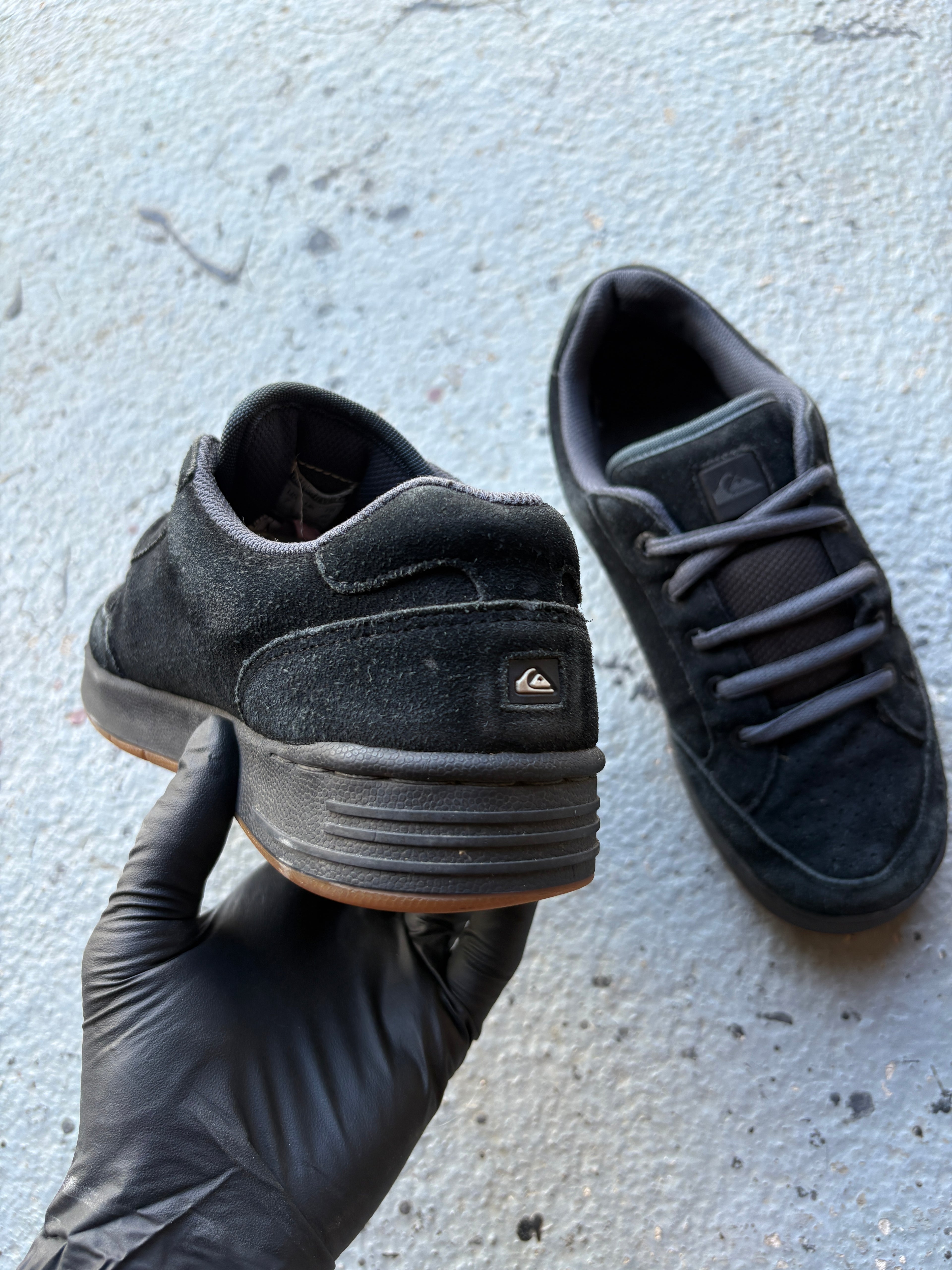 2000s Quiksilver Chunky Skate Shoes Black Suede