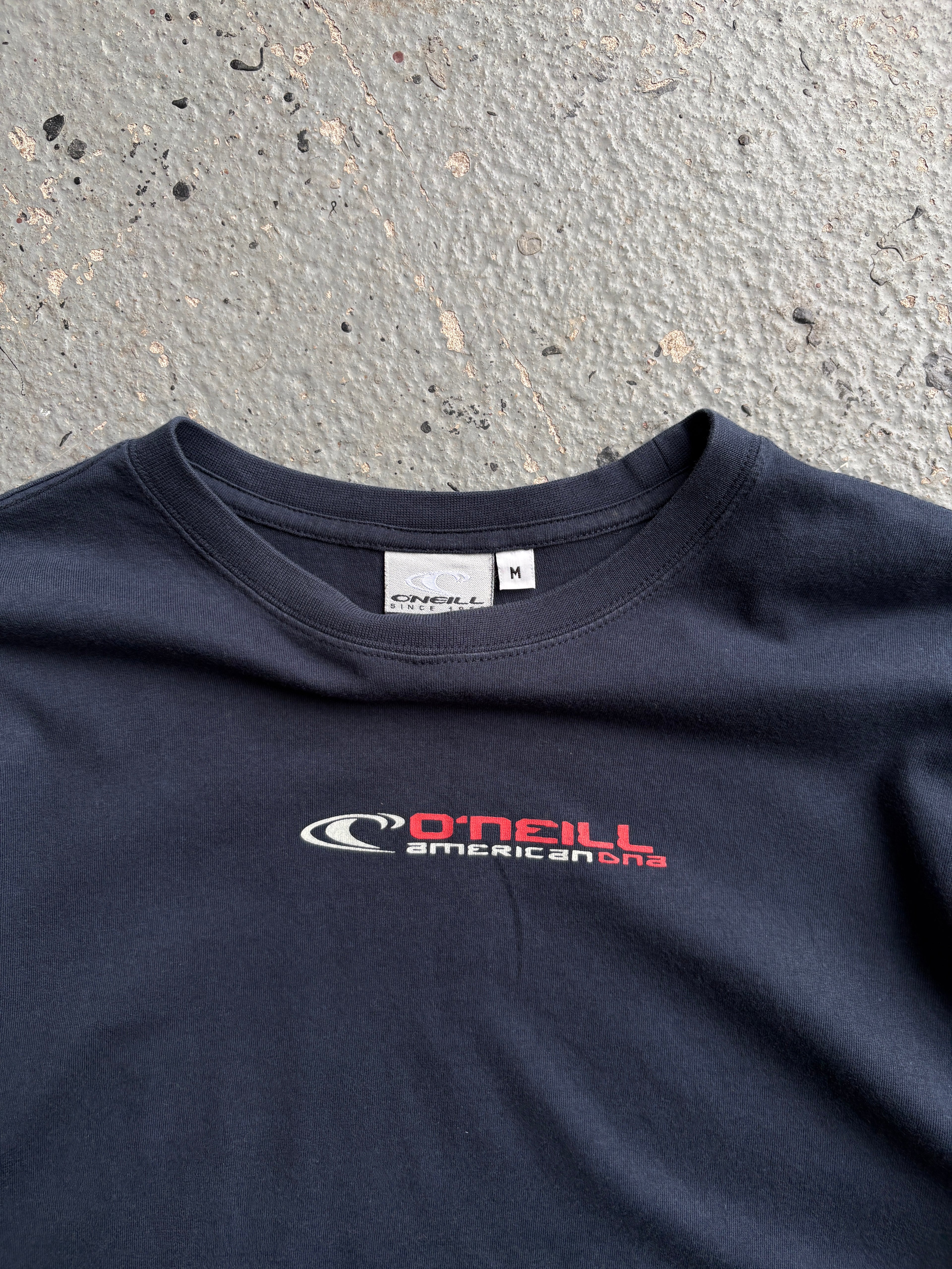 2000s O'Neill Back Print Spellout Tee Navy / Red