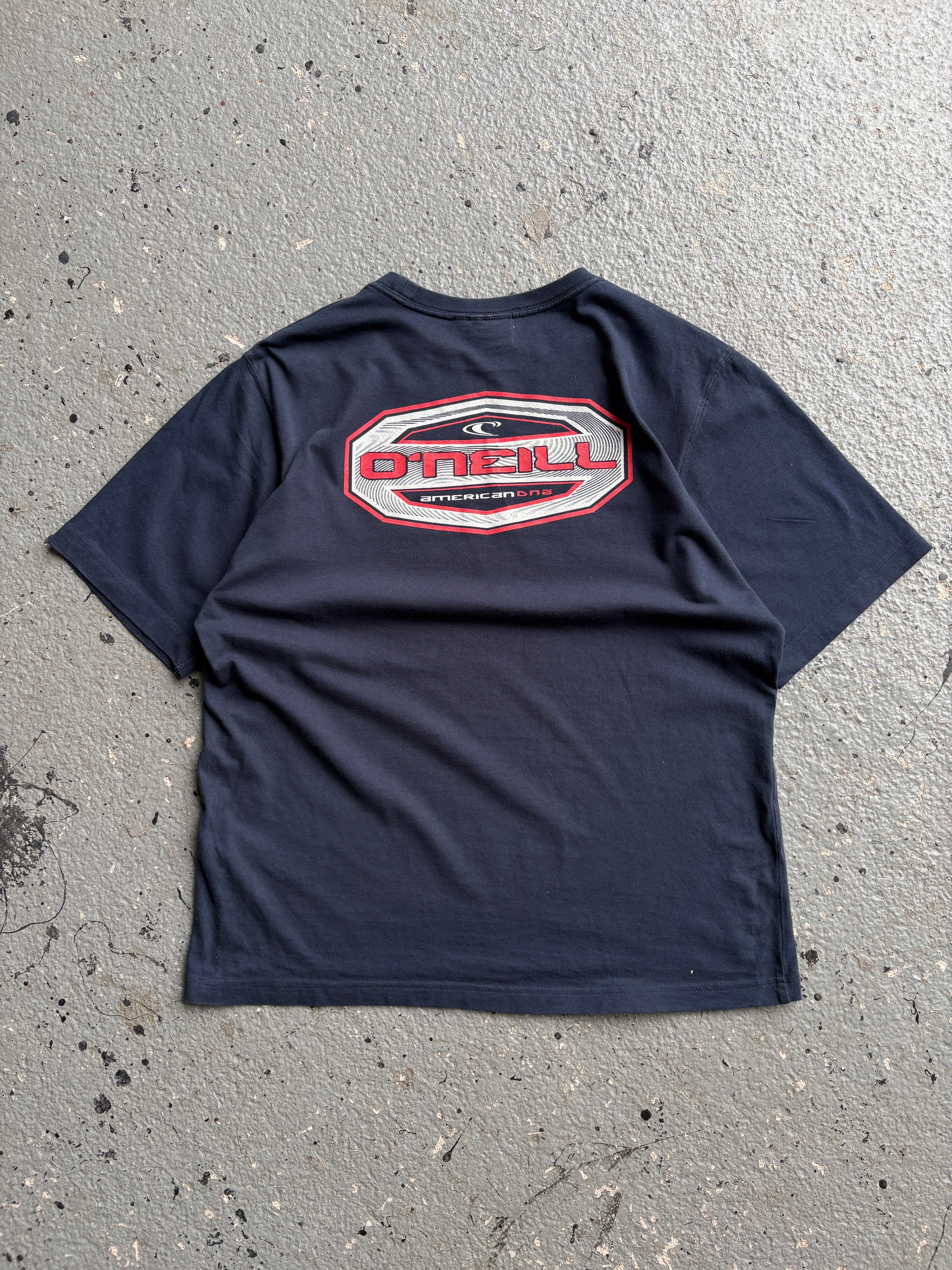 2000s O'Neill Back Print Spellout Tee Navy / Red