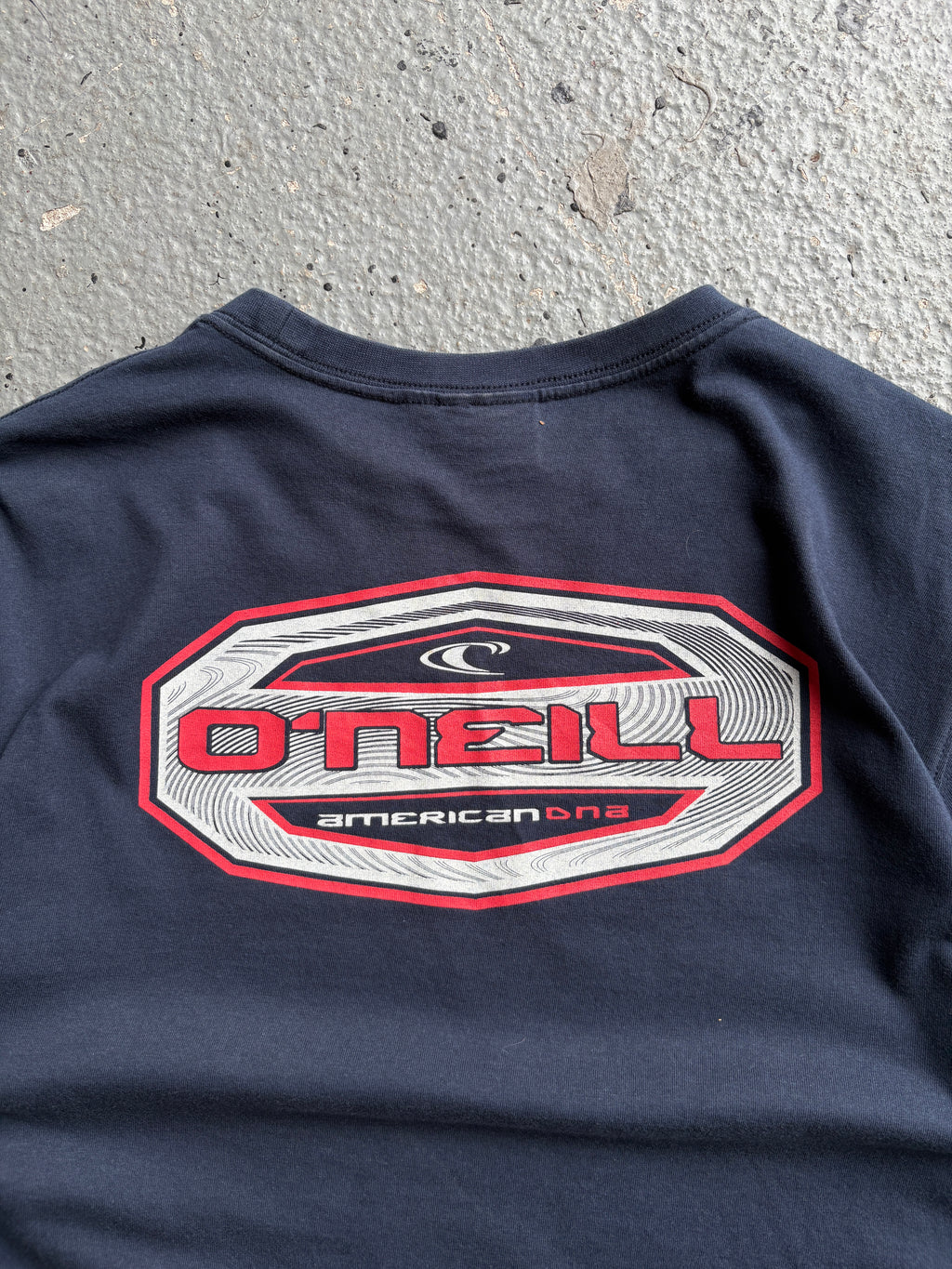 2000s O'Neill Back Print Spellout Tee Navy / Red