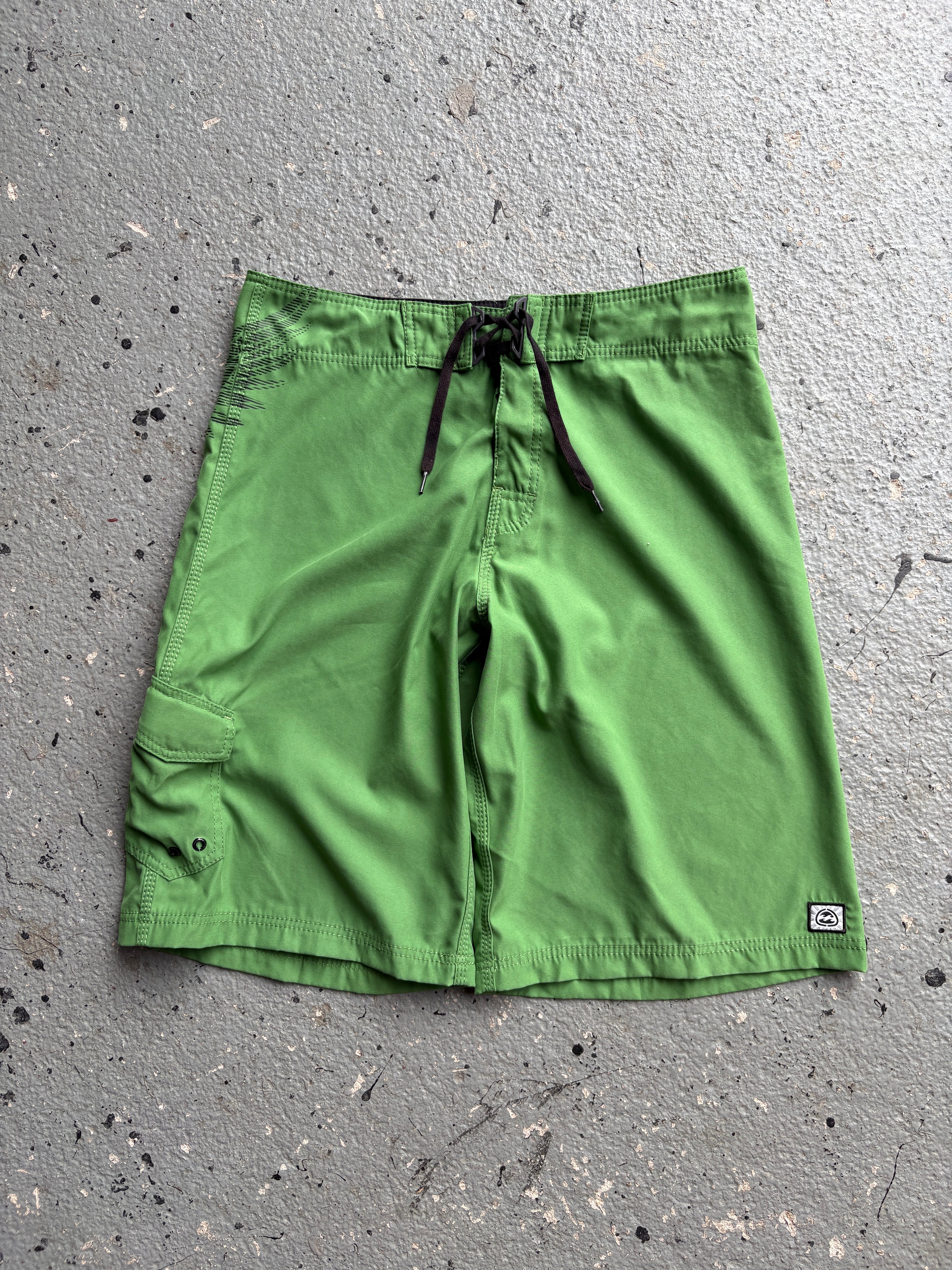 2000s Billabong Board Short Green Back Design
