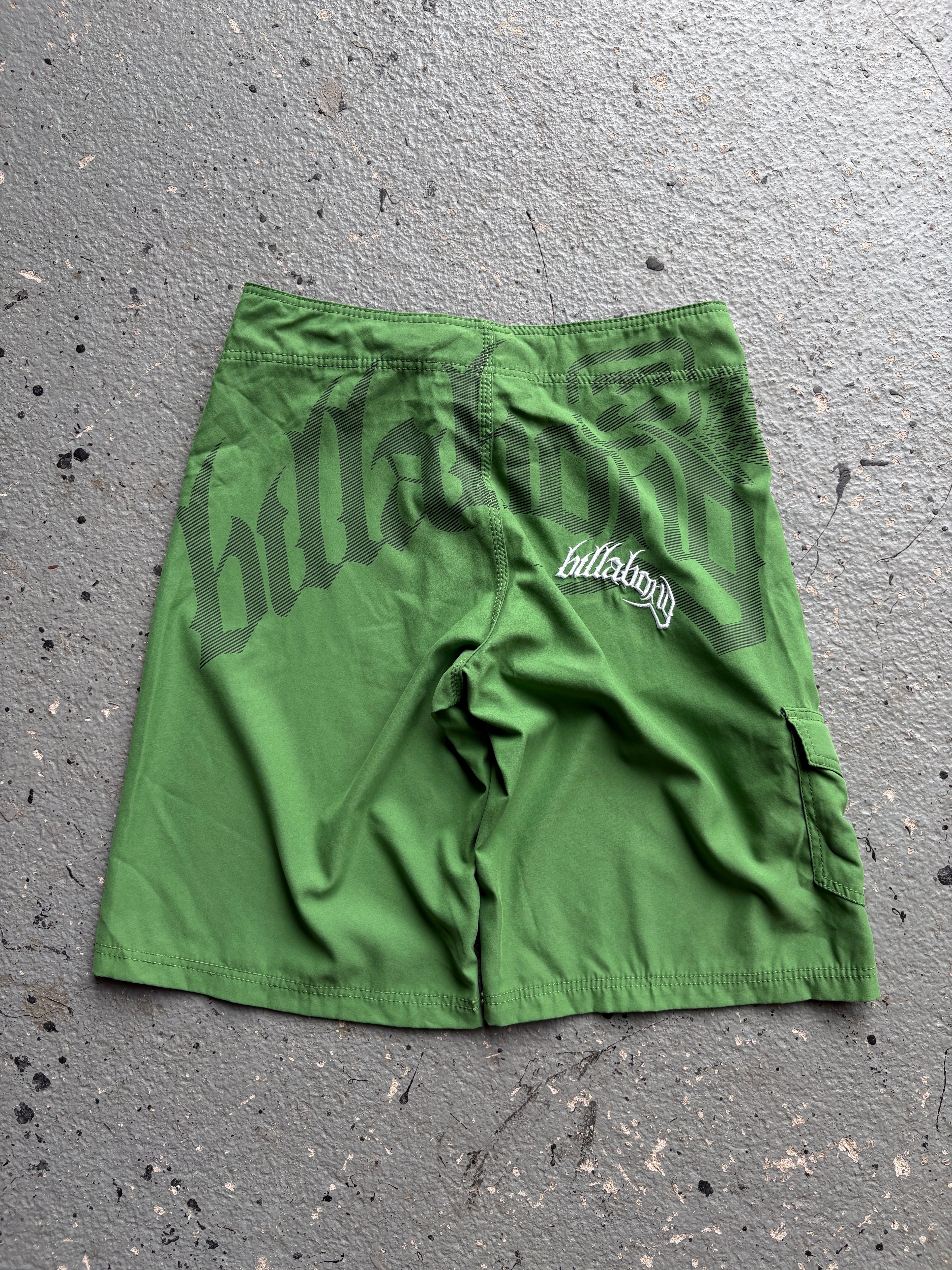 2000s Billabong Board Short Green Back Design