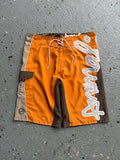 2000s Animal Boardshorts Orange / Brown / White Spellout