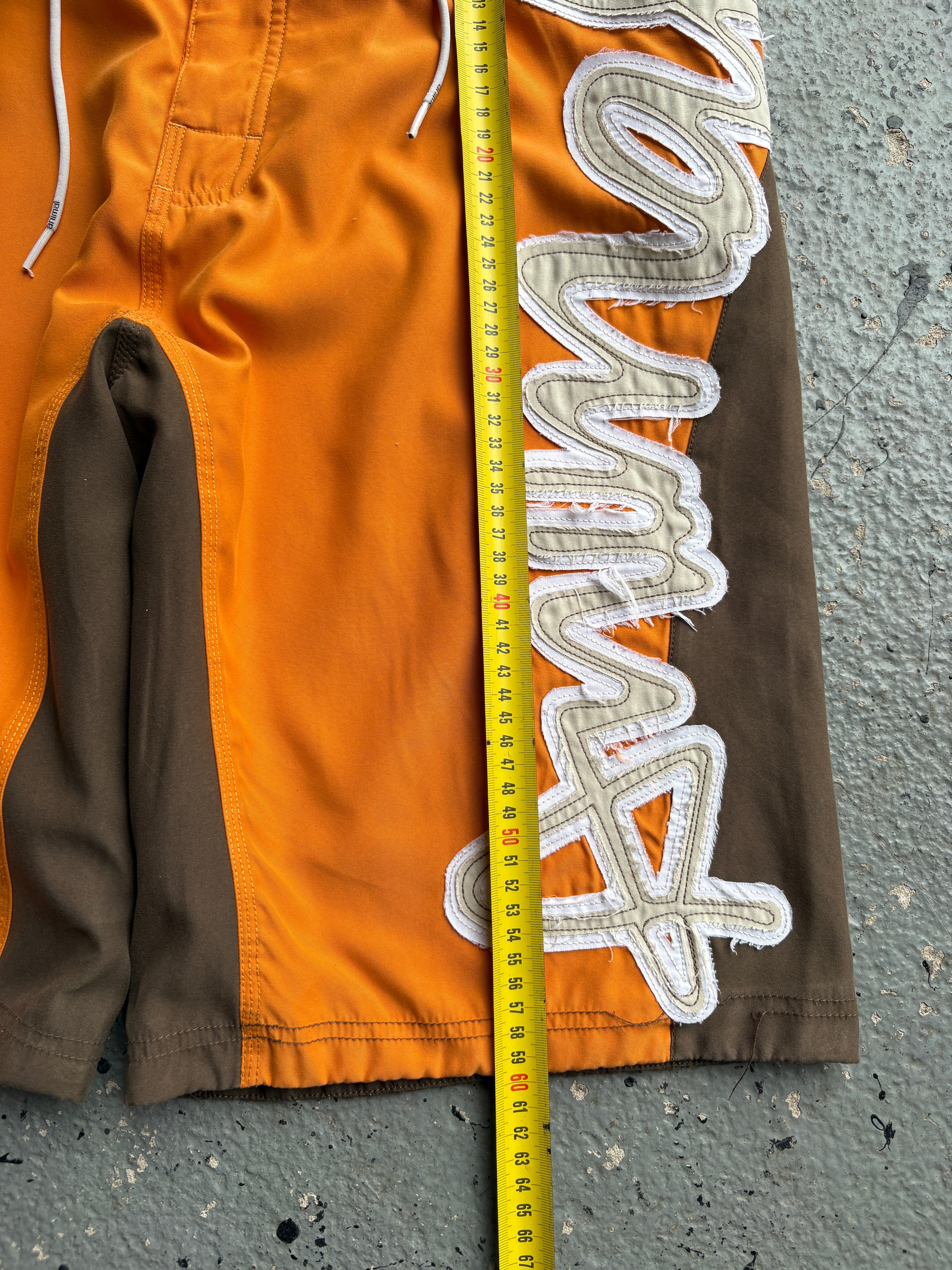 2000s Animal Boardshorts Orange / Brown / White Spellout