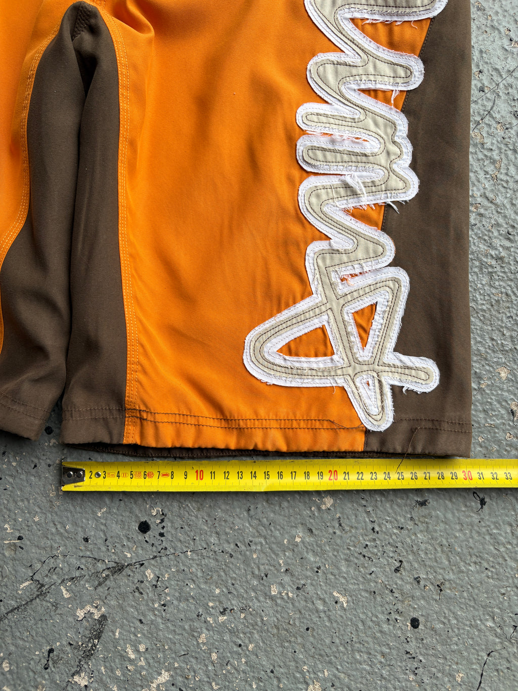2000s Animal Boardshorts Orange / Brown / White Spellout