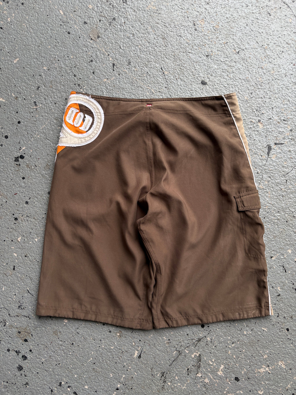 2000s Animal Boardshorts Orange / Brown / White Spellout