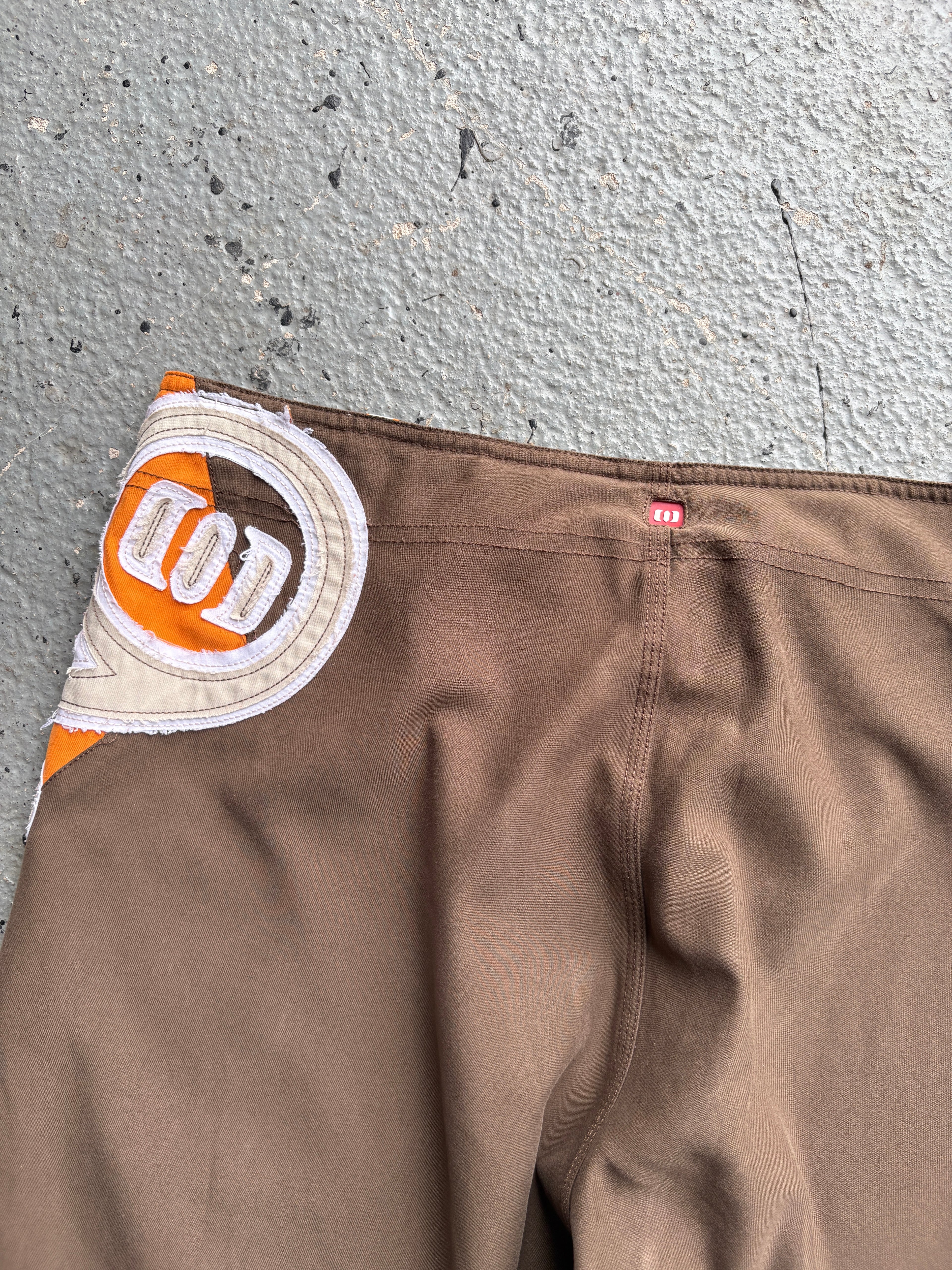 2000s Animal Boardshorts Orange / Brown / White Spellout