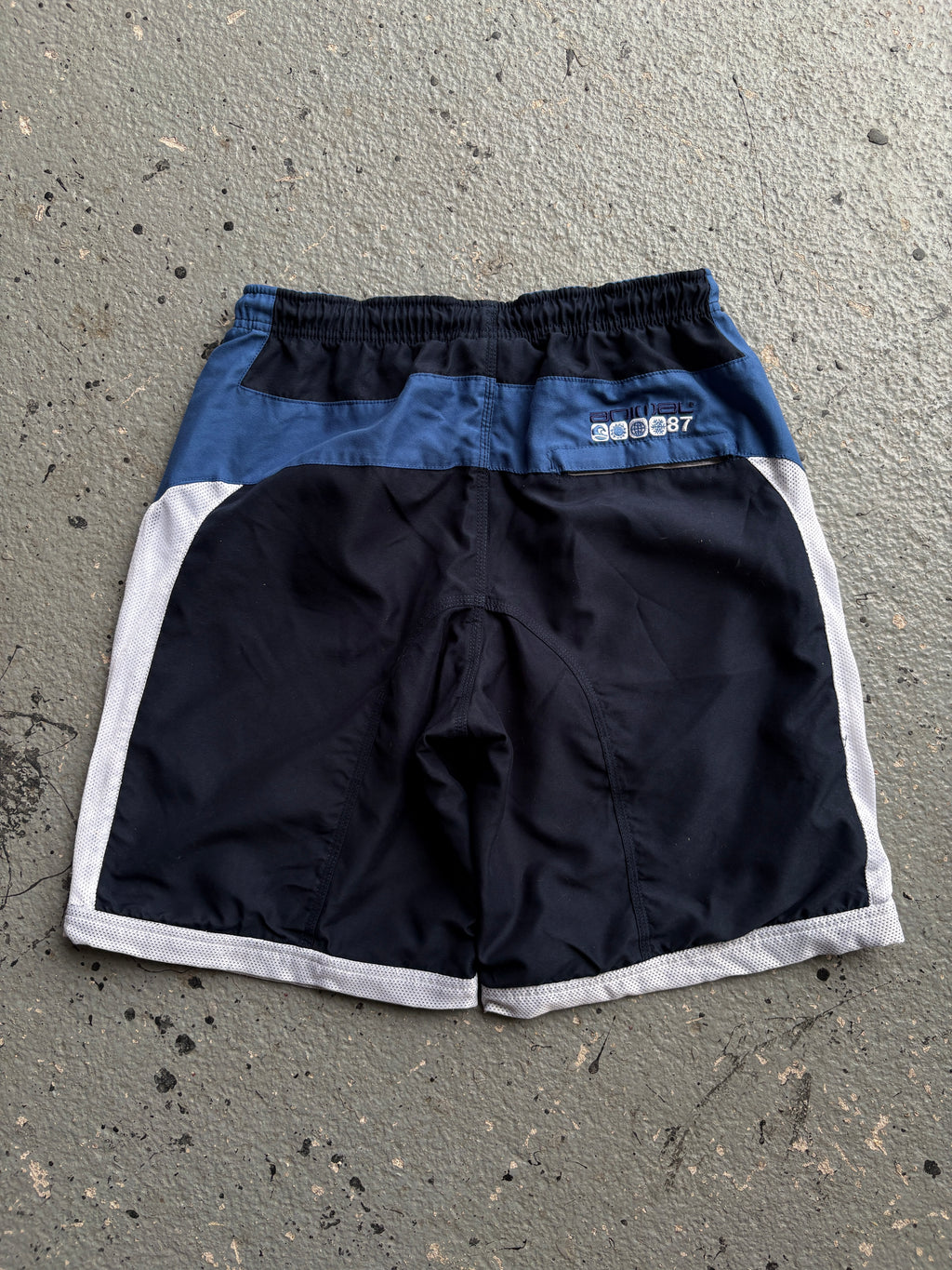 2000s Animal Board Shorts Navy/White