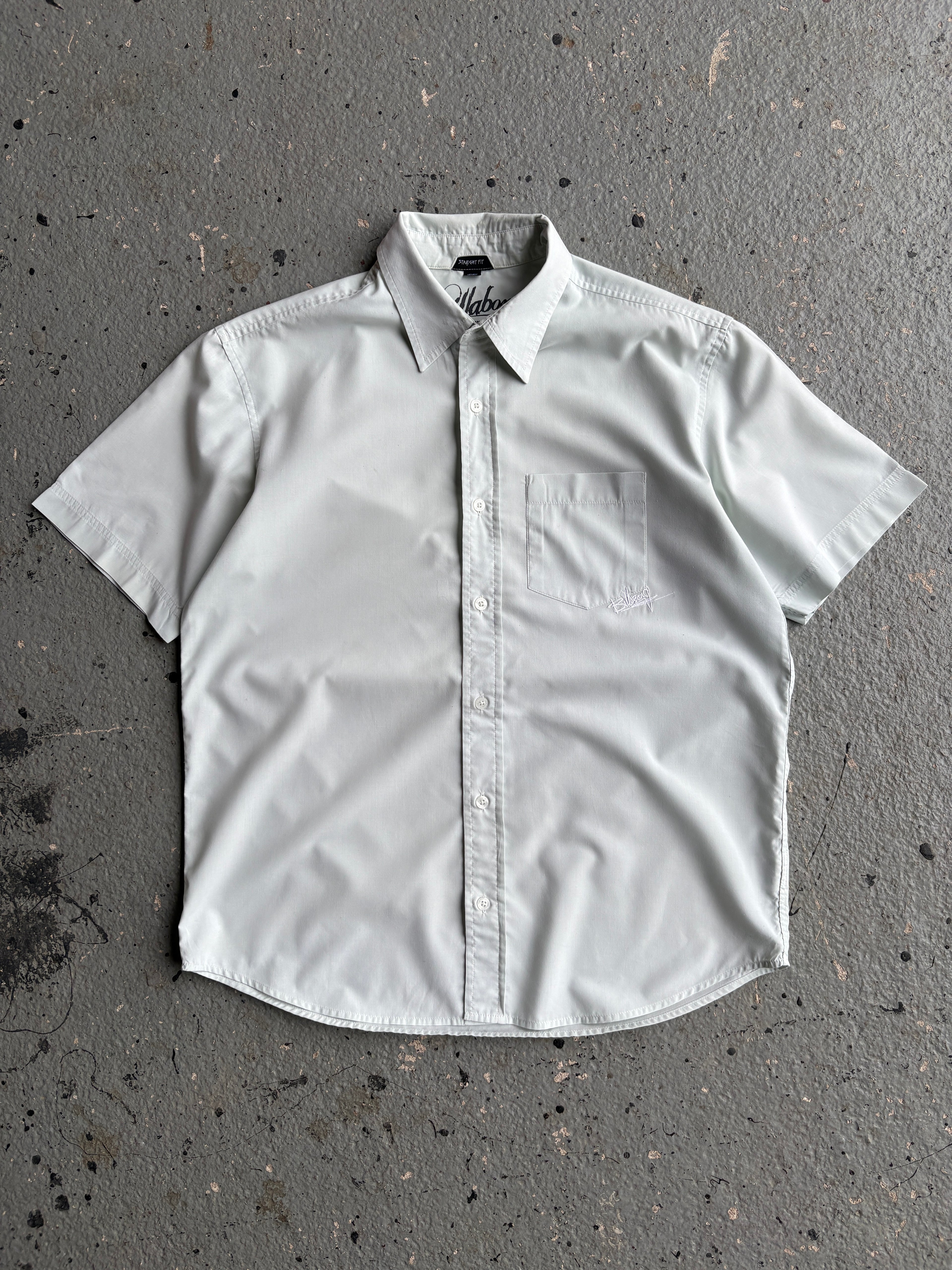 2000s Billabong Mint Green Button Up Shirt Spellout White