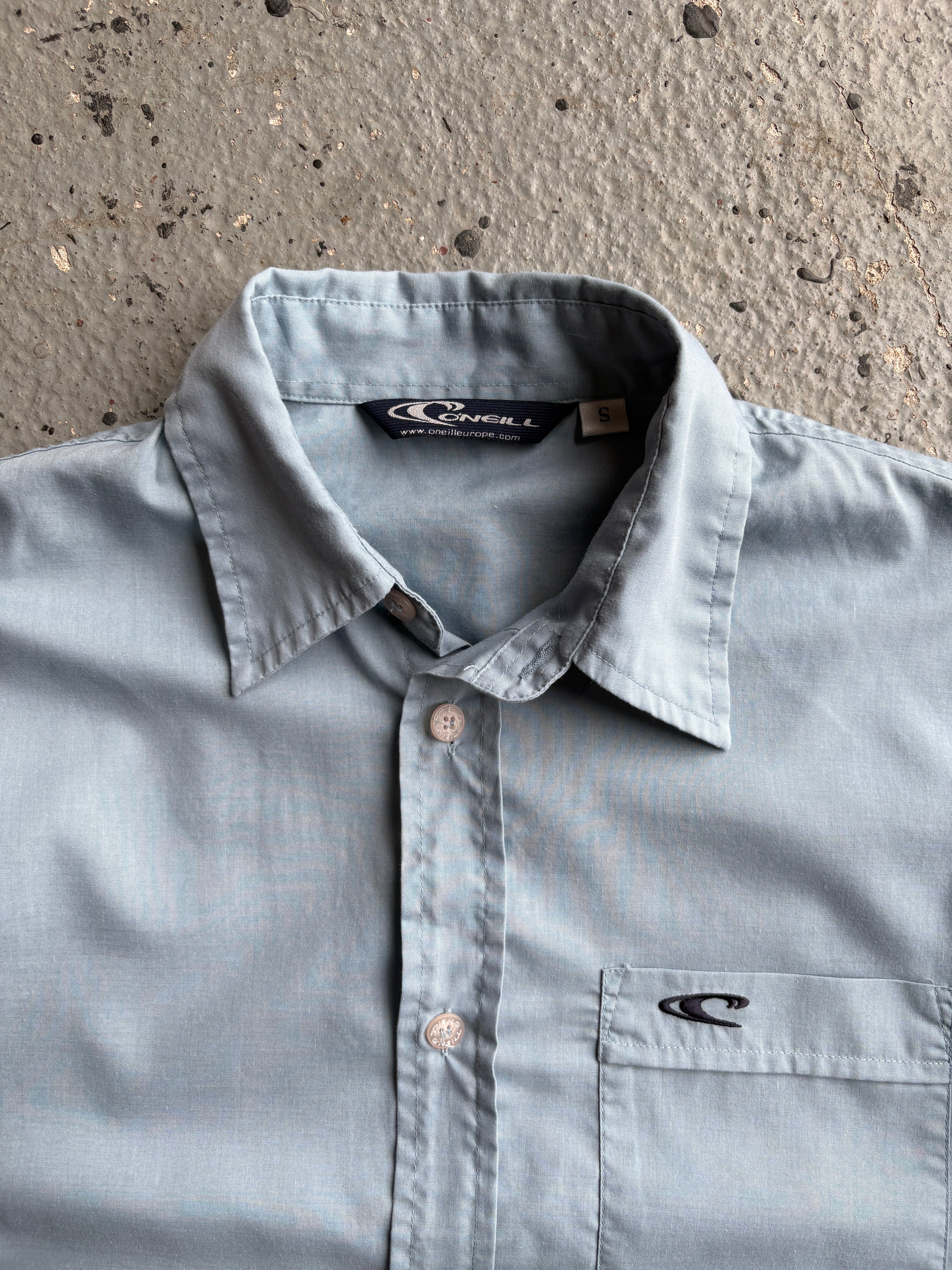 2000s O'Neill Button Up Pocket Shirt Light Blue / Navy