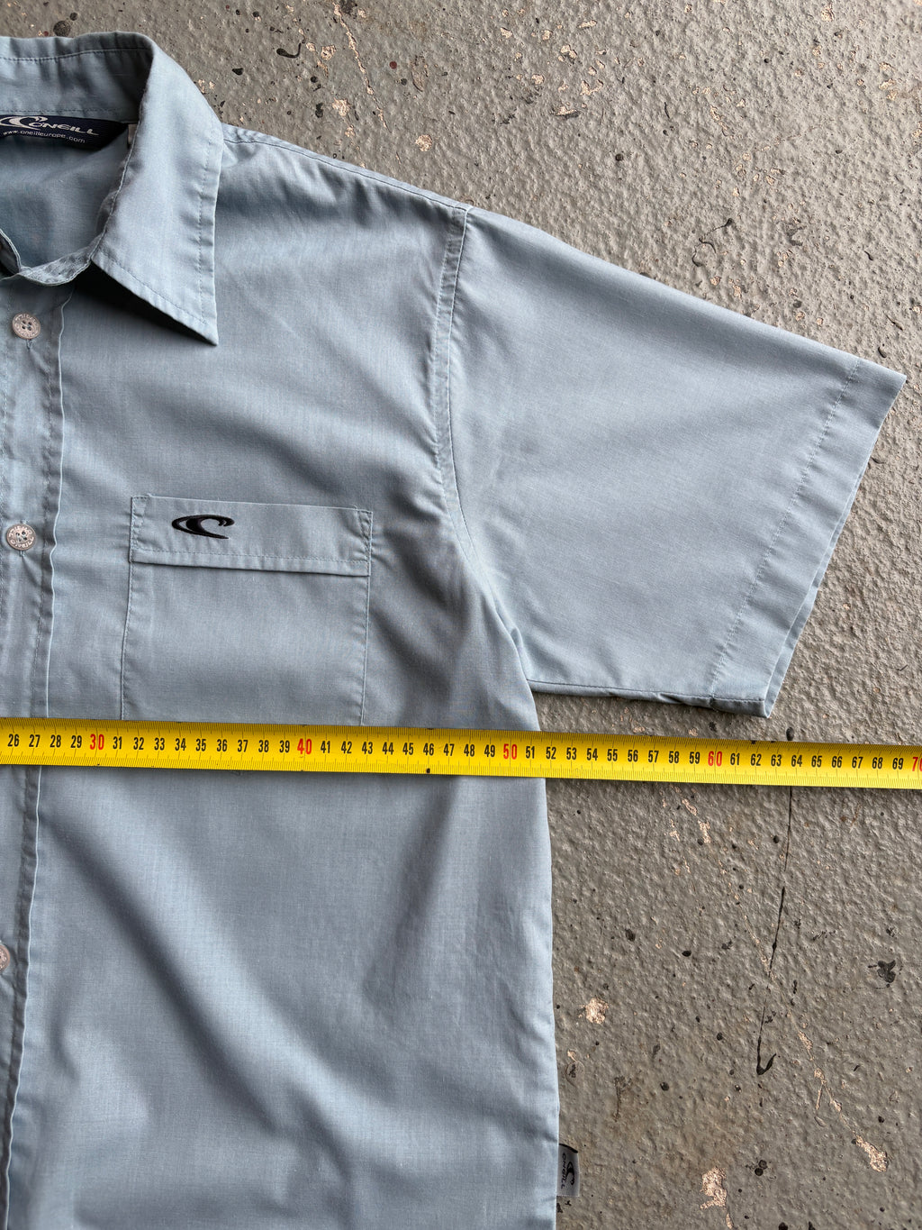 2000s O'Neill Button Up Pocket Shirt Light Blue / Navy