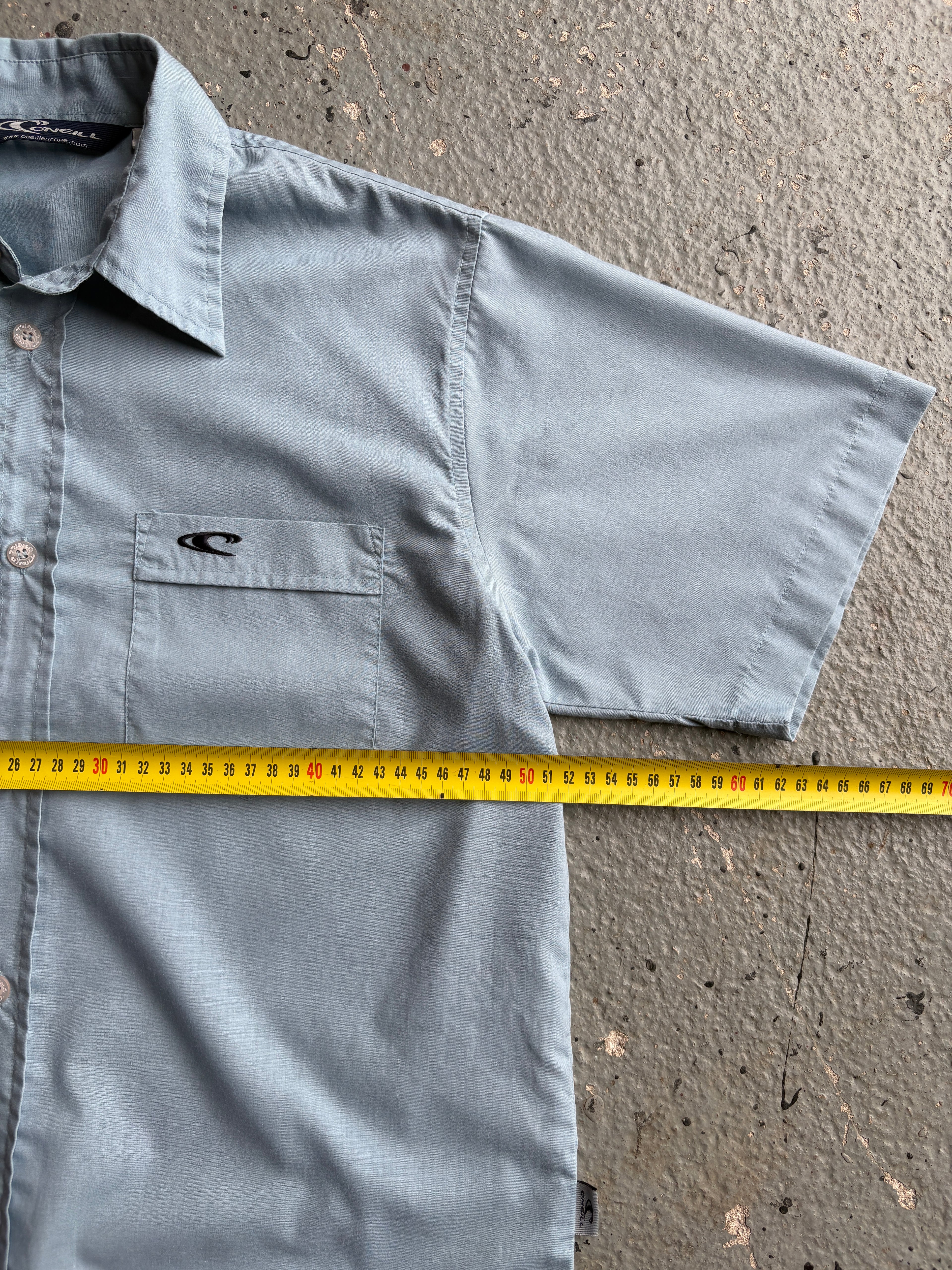 2000s O'Neill Button Up Pocket Shirt Light Blue / Navy