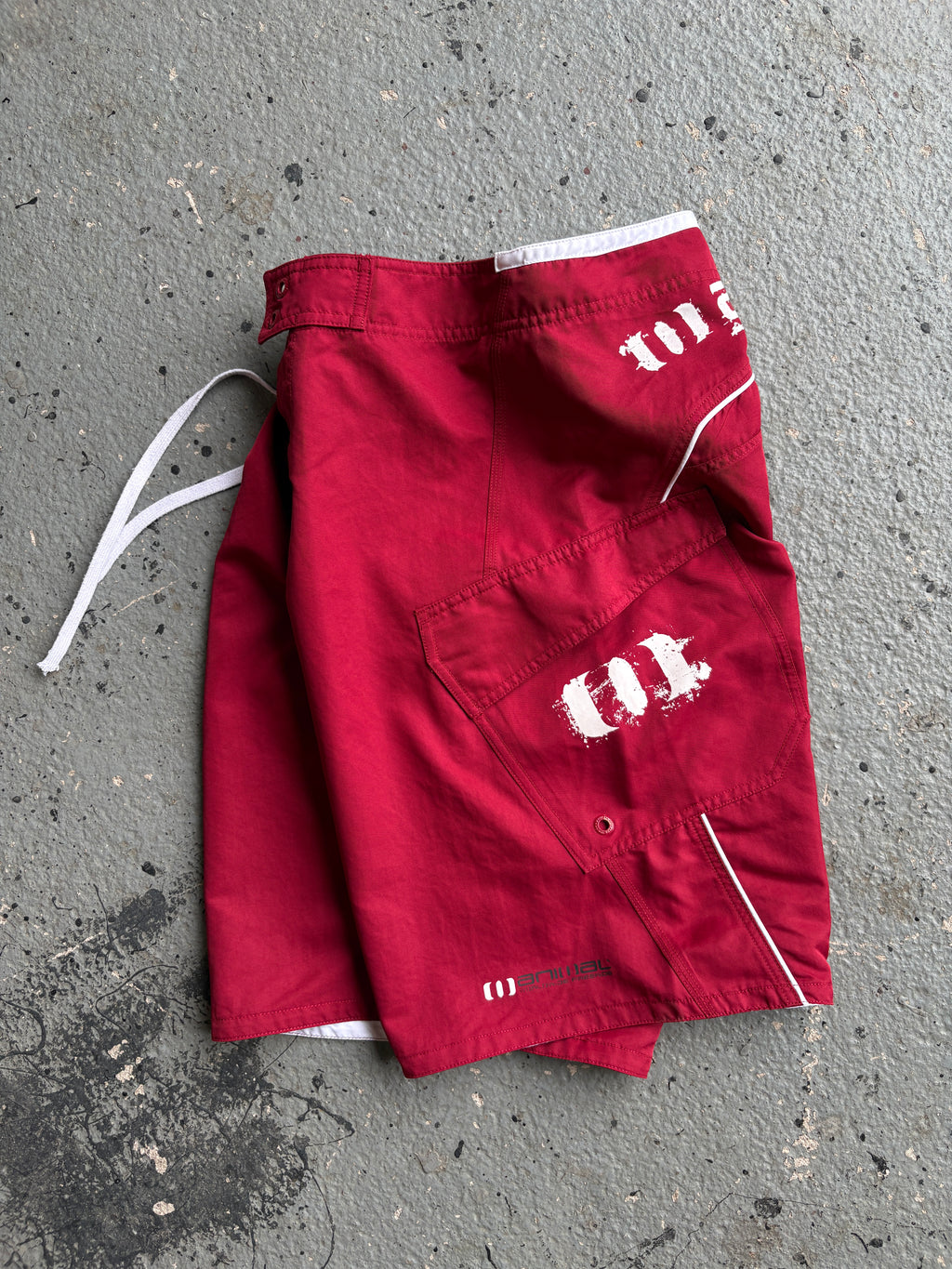 2000s Animal Boardshorts Red / White Spellout Rare