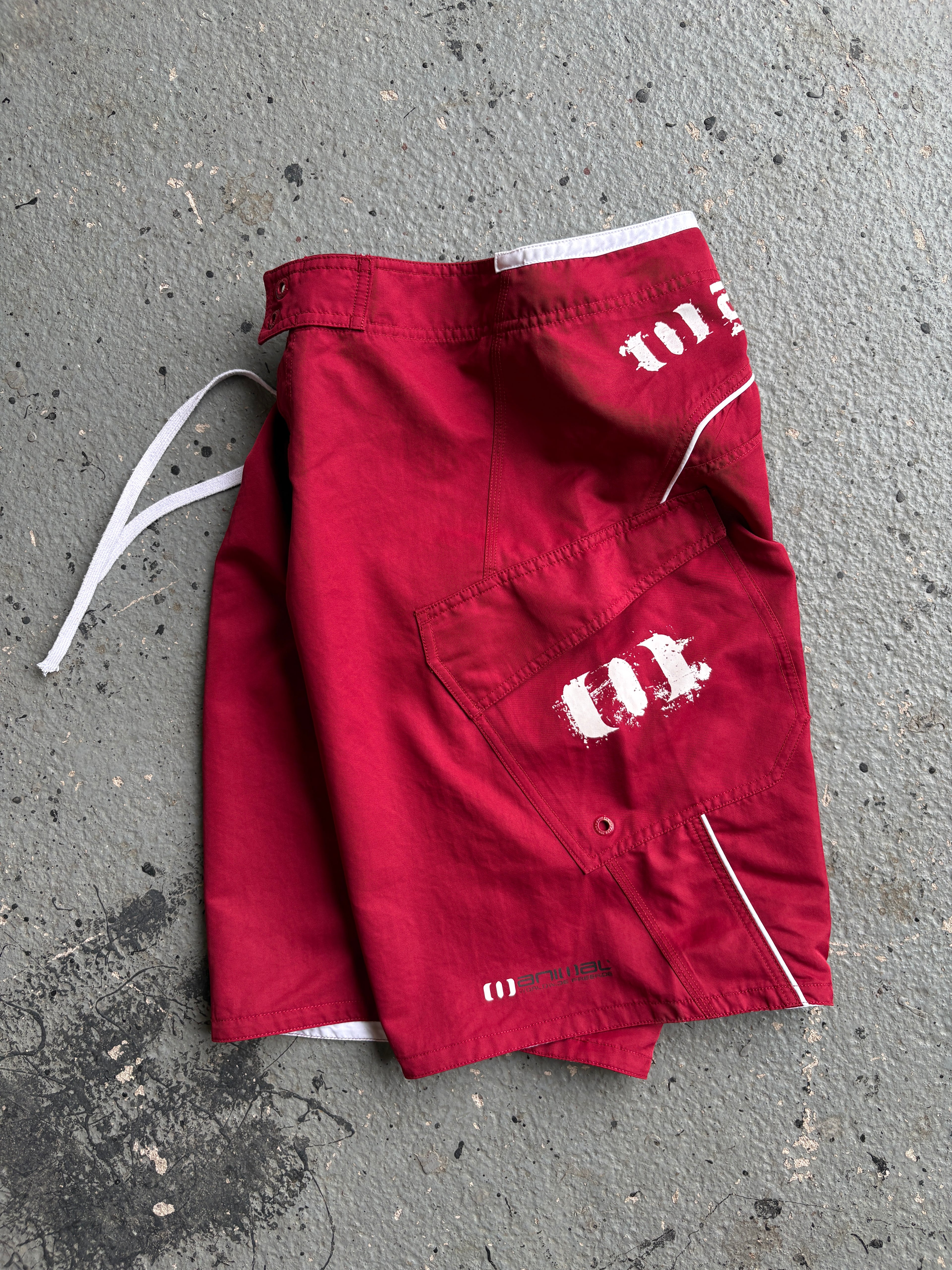 2000s Animal Boardshorts Red / White Spellout Rare