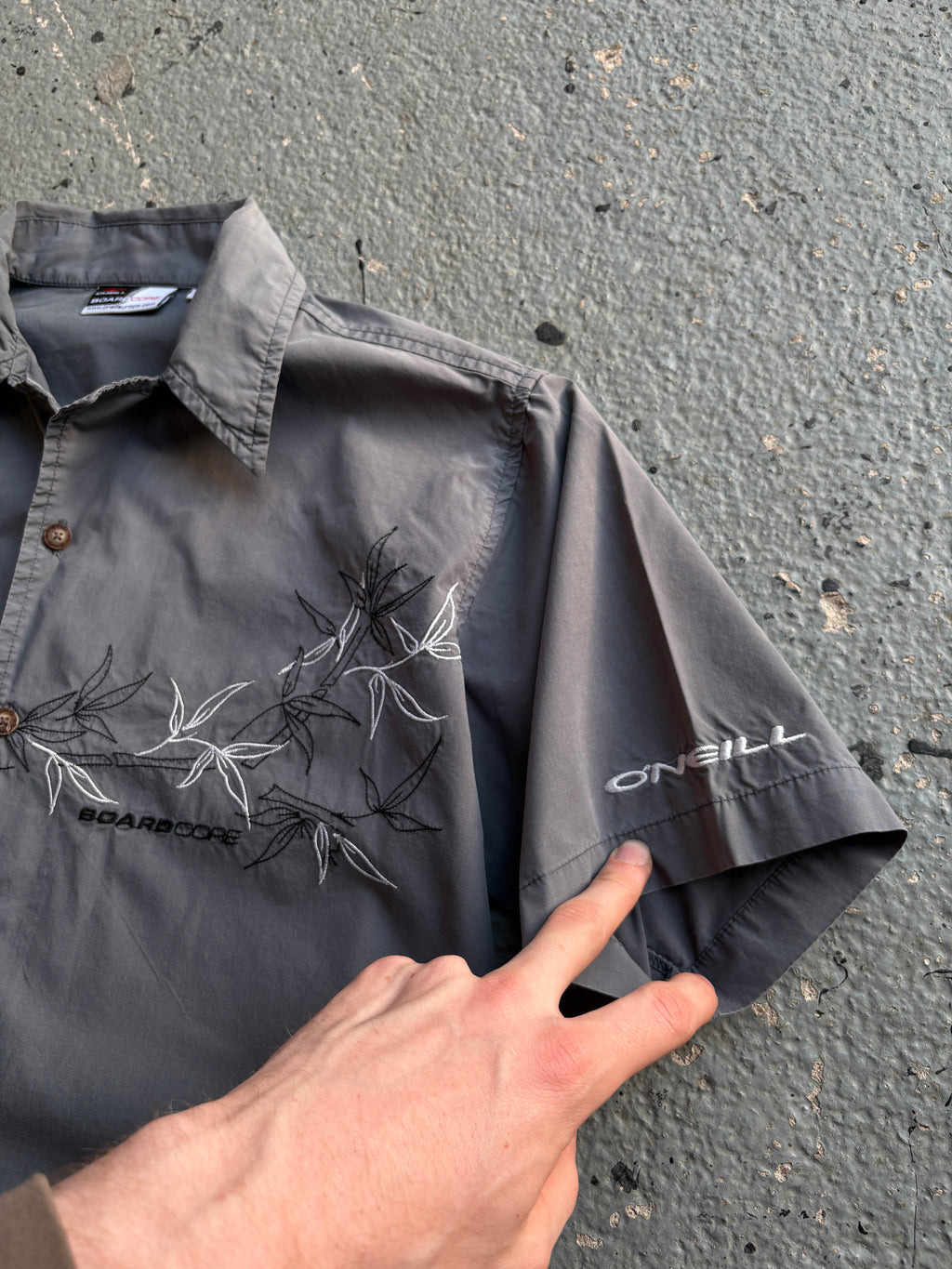 2000s O'Neill Boardcore Button Up Shirt Grey / White