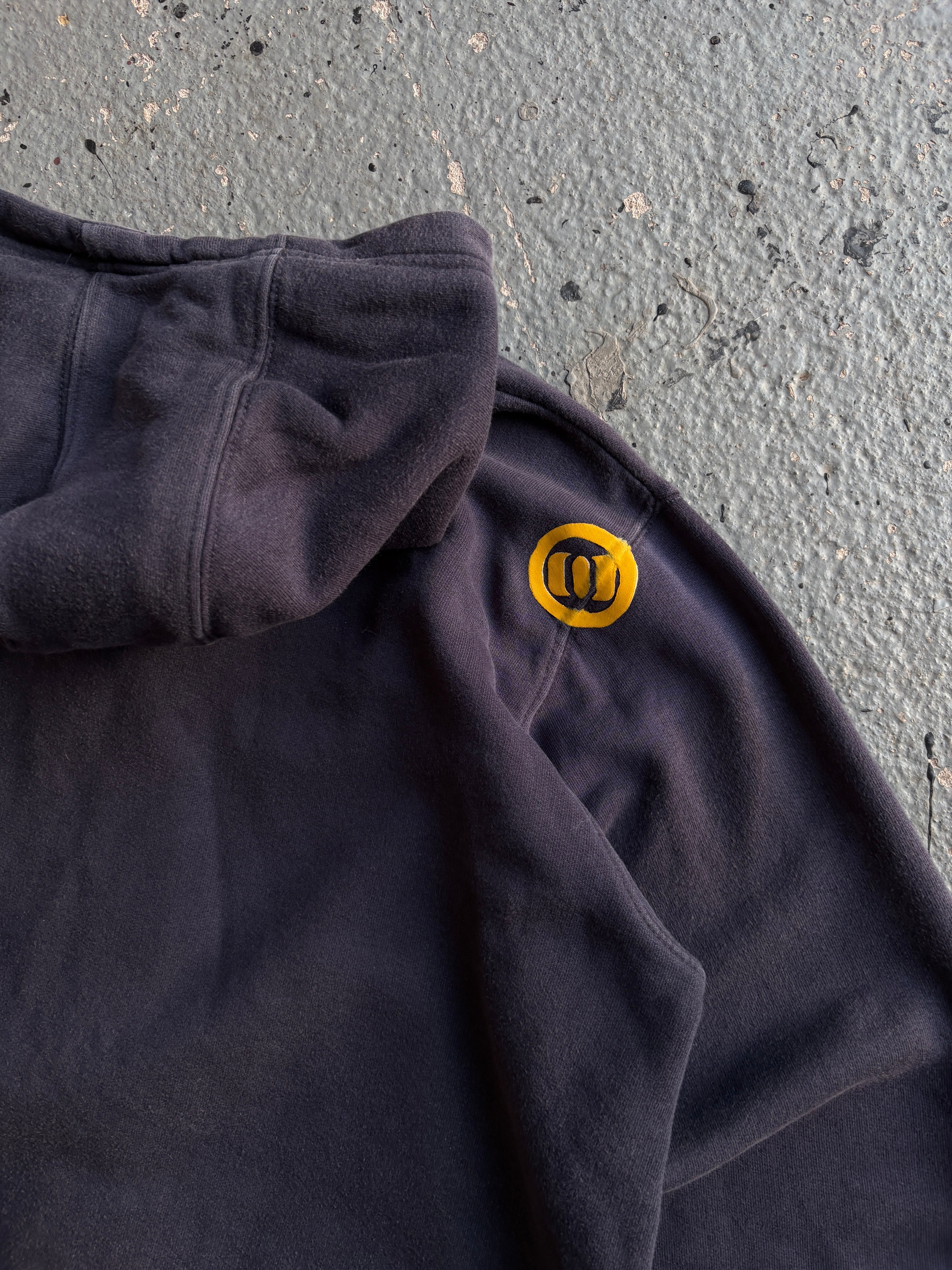 2000s Animal Hoodie Spellout Navy / Yellow
